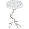 Kanaan Side Table Marble White - ZM Home: Cast Aluminum, 22" Height, Round Drink Table, Small Profile - 4 of 4