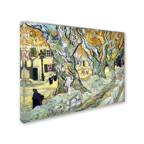 Trademark Fine Art -vincent Van Gogh 'the Road Menders' Canvas Art