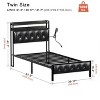 WOWLIVE Full/Queen/King Bed Frame with Storage Headboard, Metal Platform Bed Frame, Storage Bed with Charging Station and LED Light - 2 of 4