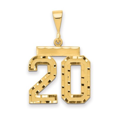 Black Bow Jewelry 14K Yellow Gold, Varsity Collection, Medium D/C Pendant Number 20