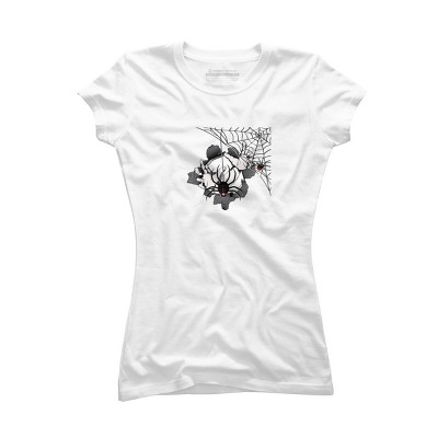 Junior's Design By Humans Halloween theme T-shirt.Spider web By bambino T-Shirt