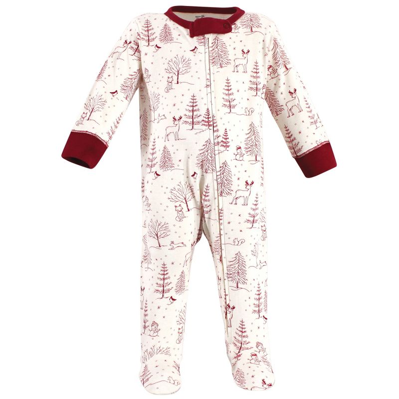 Touched by Nature Baby Organic Cotton Zipper Sleep and Play 3pk, Winter Woodland, 4 of 5