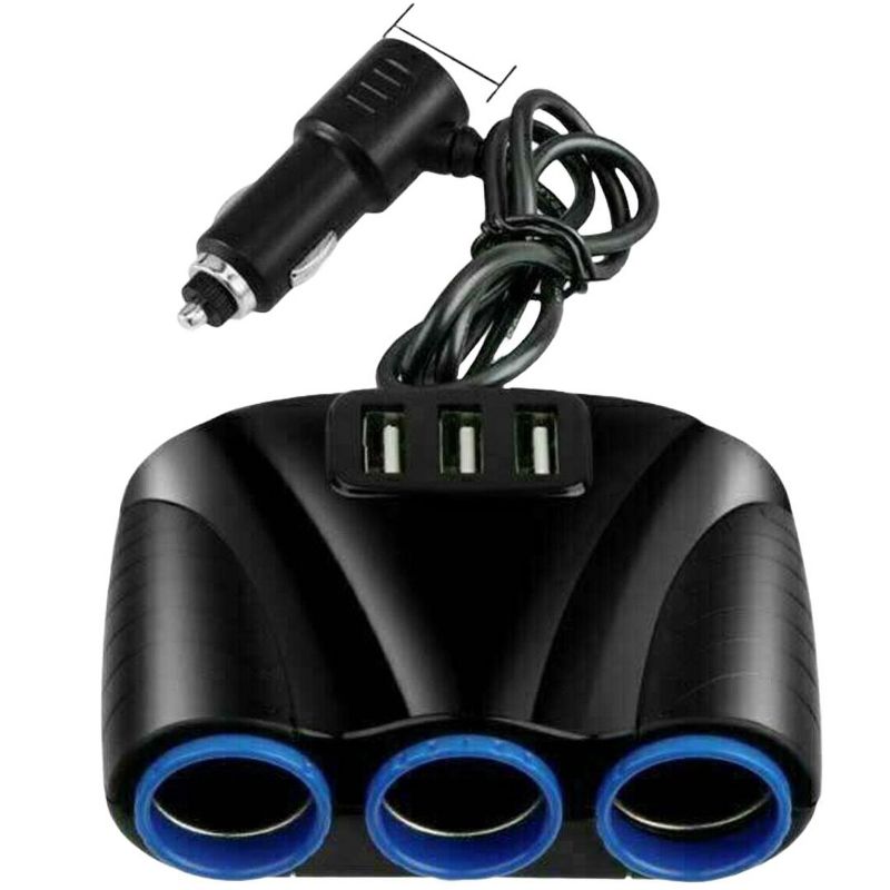 Sanoxy 3 Way Car Lighter Socket Splitter Dual USB Charger Power Adapter 12V, 4 of 5