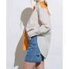 Women's Orange Color Block button up - Aaron & Amber - 2 of 3