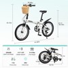 Kumasinova 20" Folding Bike,6-Speed Steel Frame Commuter with Basket,Phone Holder,Fenders,Dual V-Brake Portable Bicycle for for Men & Women - 3 of 4