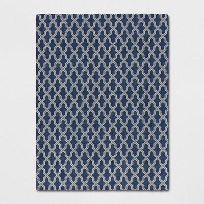 9'x12' Trellis Elevated Fretwork Tufted Area Rug Blue - Threshold™