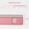Whisen 12" Queen Hybrid Mattress with Memory Foam, Breathable Cool Cover Individual Pocket Spring - Pink - 3 of 4