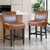 Fabric Upholstered KD Counter Stool with Padded Seat and Rubberwood Legs, Set of 1 for Kitchen, Island, or Home Bar - 3 of 4
