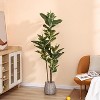 Boersma Faux Rubber Tree – Lifelike ficus plant in pot, adds tropical charm to any room. No watering needed, perfect for home or office decor. - 3 of 4