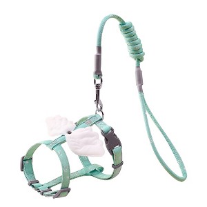 Pet Chest Strap with Angel Wings Anti Escape Cat Strap Set, Kitten Outdoor Walking Accessories, Green - 1 of 4