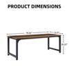FONTOI 79.5" Computer Desks with Metal Frame, Computer Workstation, Stand up Desk for Home Office, Brown&Black, 31.5"*29.13"*79.53" - 3 of 4