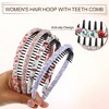 Unique Bargains Women's Teeth Comb Floral Pattern Elastic Headbands Set Red Purple 4 Pcs - 4 of 4