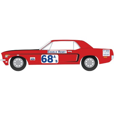1968 Ford Mustang GT Coupe #68 "Charlie Henry Race Car" Red "GreenLight Muscle" Series 29 1/64 Diecast Model Car by Greenlight