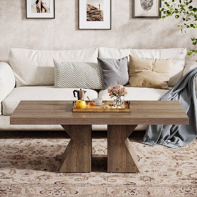 Hommoo 47.2 Inch Farmhouse Rectangular Coffee Table