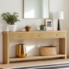 Hommoo 70.9 inch Console Table with 3 Drawers Oak - 3 of 4