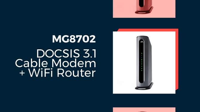 Motorola Ultra-Fast DOCSIS 3.1 Cable Modem with AC3200 Dual Band Router - (MG8702), 2 of 6, play video