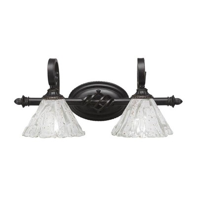 Toltec Lighting Elegante 2 - Light Vanity in  Dark Granite with 7" Italian Ice Shade