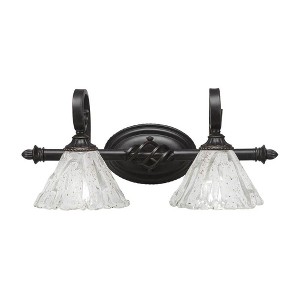 Toltec Lighting Elegante 2 - Light Vanity in  Dark Granite with 7" Italian Ice Shade - 1 of 1