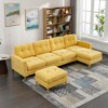 110.6" L-Shape Convertible Sectional Sofa with Ottoman - Velvet Upholstered, Storage Pockets & Adjustable Configurations - 3 of 4