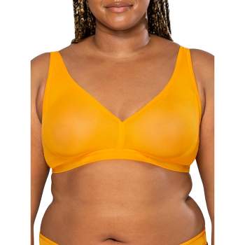 Curve Muse Women's Unlined Plus Size Comfort Cotton Underwire  Bra-OLIVE/MULTI,YELLOW
