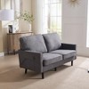 Vynxaria 2-Seater Loveseat Sofa (49.21" Seat/56.30" Overall) Breathable Boucle Fabric, Removable Washable Covers - 2 of 4