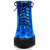 Allegra K Women's Round Toe Platform Lace Up Colorful Combat Ankle Boots - 2 of 4