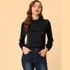 Allegra K Women's Satin Puff Sleeve Stand Collar Work Top - 3 of 4