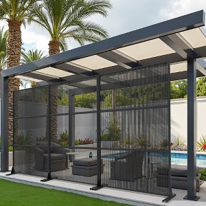 72"H Black 3-Panel Woven Room Divider Decorative Metal Privacy Screen Garden Arbor Freestanding Patio Trellis - 1 of 4