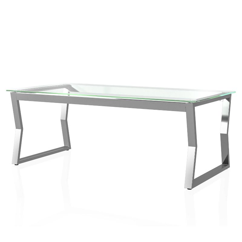 Lindria Coffee Table with Tempered Glass Top Chrome - miBasics, 1 of 7
