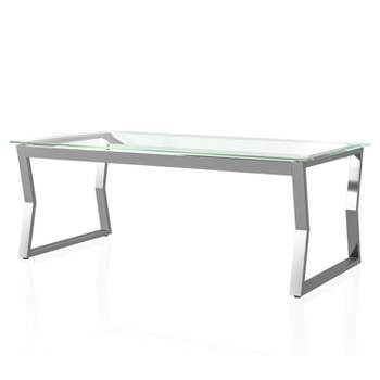 Lindria Coffee Table with Tempered Glass Top Chrome - miBasics