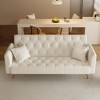 71" Velvet Adjustable Backrest Sofa Bed, Modern Folding Sleeper Couch with Sturdy Metal Legs for Living Room - 4 of 4