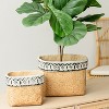 Moda Furnishings 2Pcs Outdoor Garden Rectangular Basket Planters with Geometric Trim - 2 of 4