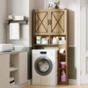 Over Toilet Storage Cabinet Farmhouse Bathroom Cabinet with Paper Holder Rustic Brown Bathroom Storage Organizer with Doors - 4 of 4