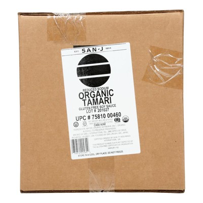 San-J Reduced Sodium Organic Tamari Soy Sauce - 5 gal