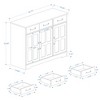 Farmhouse Buffet Cabinet Storage Sideboard with 3 Drawers and 3 Doors for Dining Living Room Kitchen Cupboard - 3 of 4