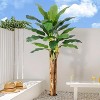 Artificial Banana Tree, Faux Banana Tree with Grey Planter, Artificial Plants with Faux Banana Leaves Plant for Home Office Decor - 3 of 4