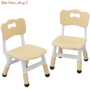 Children Age 2-8 Adjustable Kids Chair (2pcs), 3 Level Height Adjustable Toddler Chair, Plastic Indoor Outdoor Child Chair - 1 of 4