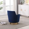 Teddy Swivel Barrel Chair, Swivel Accent Chairs Armchair for Living Room, Round Barrel Chairs with Gold Stainless Steel Base - 3 of 4
