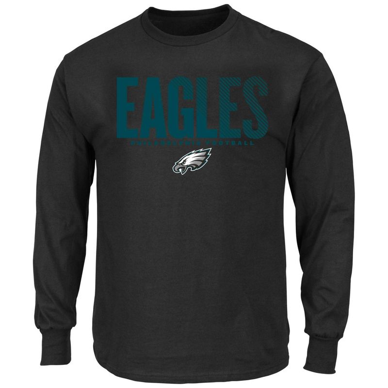 NFL Philadelphia Eagles Black Long Sleeve Core Big &#38; Tall T-Shirt, 1 of 4