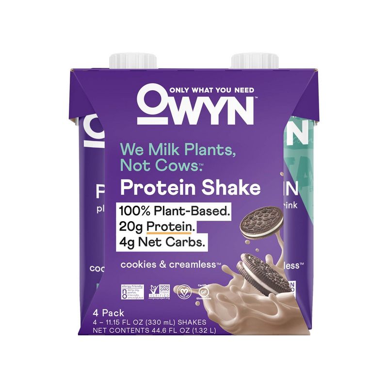 OWYN Protein Shake - Cookies N&#39; Creamless - 4pk/44.6 fl oz, 1 of 8