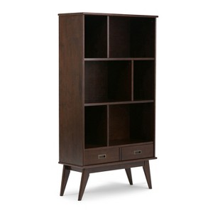 Tierney Solid Hardwood Mid Century Wide Bookcase and Storage Unit Brown - Wyndenhall