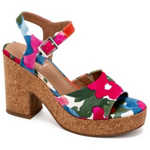 Corkys Hey Girl Womens Cheers Block Heel Sandal (11, Flowers) - 1 of 2