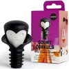 OTOTO Count Corkula Wine Stopper and Pourer Silicone Wine Accessory Black/White - 2 of 4