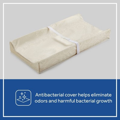White Antibacterial Waterproof Contoured Baby Changing Pad