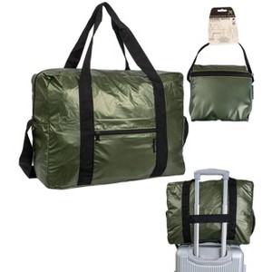 Boarding Pass Recycled Metallic Foldable & Packable Pouch Duffel Travel Bag - 1 of 4