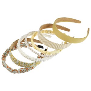 Unique Bargains Women's All-Match Headband Yellow White 7 Pcs - 1 of 4