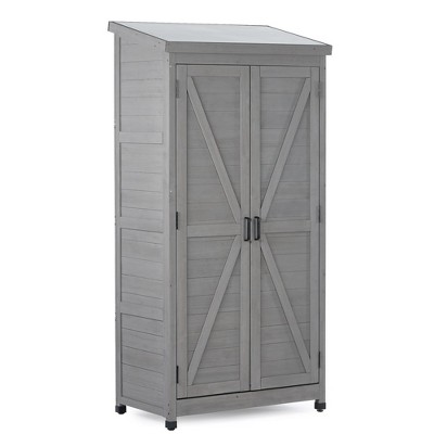 LOVMOR Outdoor 68 Inches Storage Cabinet and Metal Top,Garden Storage Shed