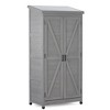 68-Inch(5.67ft) Outdoor Garden Wooden Storage Shed With 4-tier Shelves, Metal Rooftop Weather Resistant Utility Shed - 2 of 4
