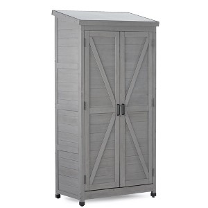LOVMOR Outdoor 68 Inches Storage Cabinet and Metal Top,Garden Storage Shed - 1 of 4