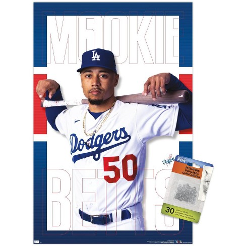 Trends International Mlb Los Angeles Dodgers - Mookie Betts Unframed Wall  Poster Print Clear Push Pins Bundle 14.725 X 22.375 : Target